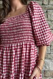 Nonni Gingham Darling Dress Sangria
